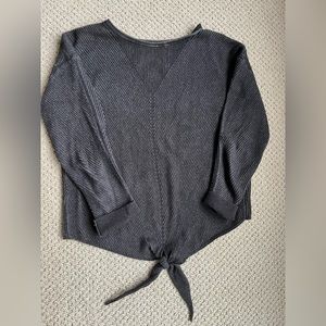 Charcoal Grey Lucky Brand Durable Knotted Sweater Top